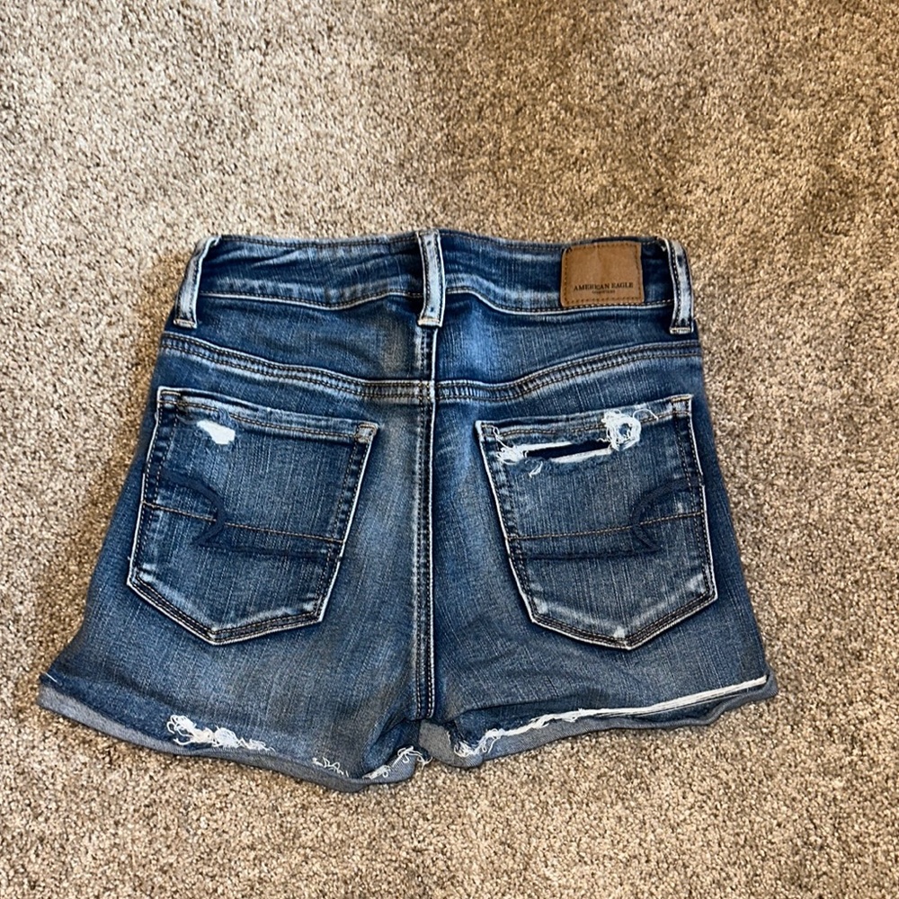 American‎ Eagle Outfitters Blue Distressed Jean Shorts
